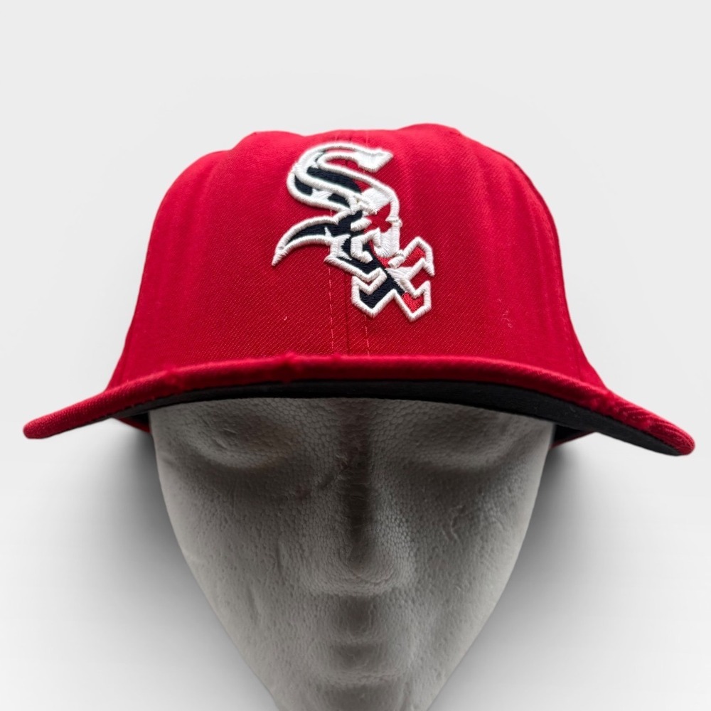 New Era Chicago‎ White Sox Fitted Hat Mens 7 1/2 59FIFTY MLB Red Black